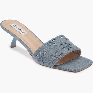 Steve Madden Denim Josefina Embroidered Eyelet Sandal